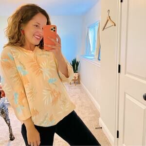 Vintage Island Traders Cotton Pink Ribbed Top Large